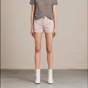NWT All Saints Twill Chino Shorts Womens 6 Pink High Rise
